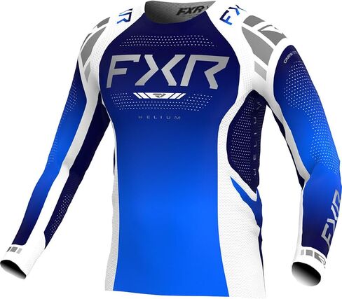 FXR Youth Helium MX Jersey Lightweight Mesh Drop Tail Slim Fit Design Cobalt - Large in Saudi Arabia