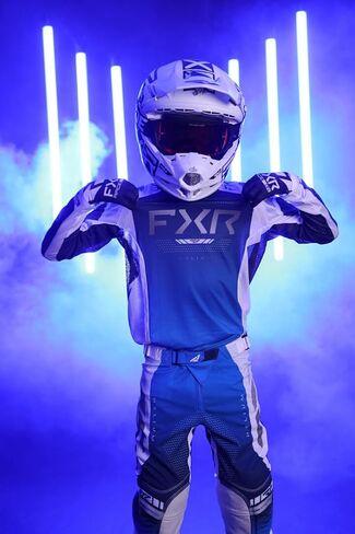 FXR Youth Helium MX Jersey Lightweight Mesh Drop Tail Slim Fit Design Cobalt - Large in Saudi Arabia