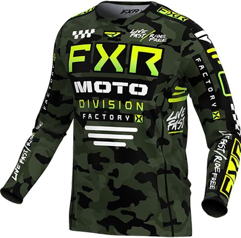 FXR Youth Podium MX Jersey Lightweight Breathable Slim Drop Tail Camo - X-Large in Saudi Arabia