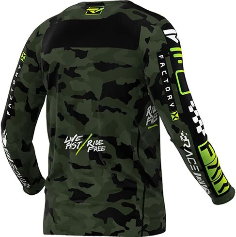 FXR Youth Podium MX Jersey Lightweight Breathable Slim Drop Tail Camo - X-Large in Saudi Arabia