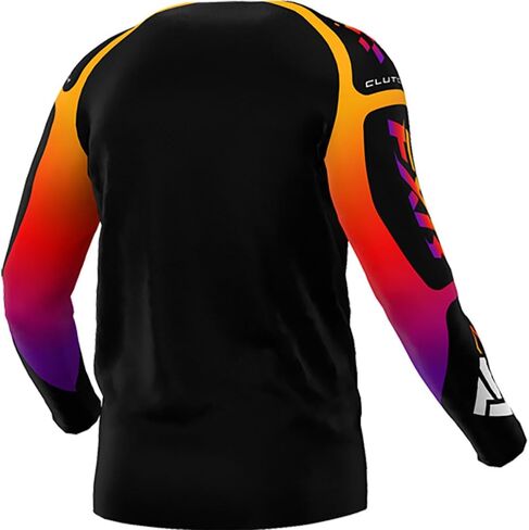 FXR Kids Clutch MX Jersey Soft Moisture-Wicking Drop Tail Design Black/Blue/Pink - Small in Saudi Arabia