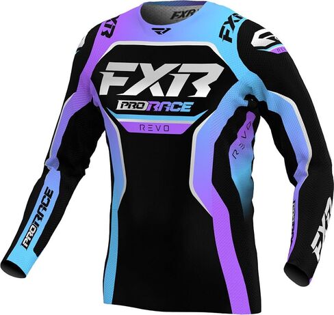 FXR Youth Revo MX Jersey Lightweight Mesh Drop Tail Slim Fit Design Aurora - X -Large in Saudi Arabia