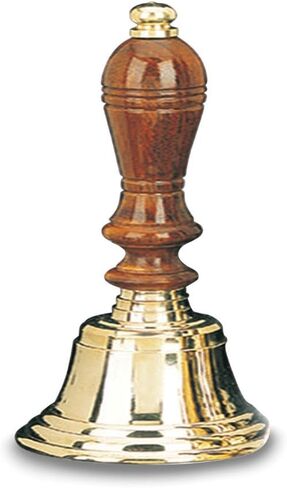Solid Medium Lacquered Brass Wooden Handle Hand Bell in Saudi Arabia