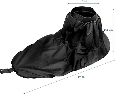 Nylon Kayak Spray Skirt Adjustable Waterproof Cover with Elastic Straps for Secure Fit Cockpit Size 90 to 95cm x 50 to 55cm Lightweight 148g (Black) in Kuwait