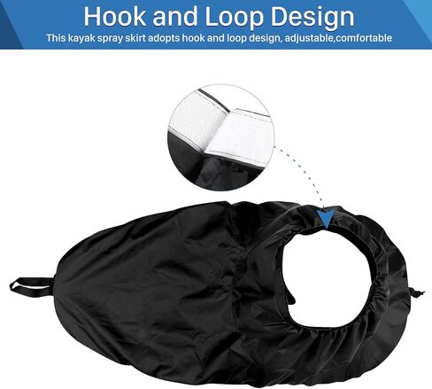 Nylon Kayak Spray Skirt Adjustable Waterproof Cover with Elastic Straps for Secure Fit Cockpit Size 90 to 95cm x 50 to 55cm Lightweight 148g (Black) in Kuwait