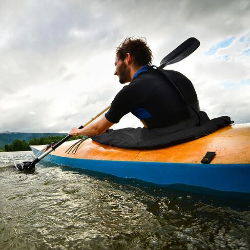 Nylon Kayak Spray Skirt Adjustable Waterproof Cover with Elastic Straps for Secure Fit Cockpit Size 90 to 95cm x 50 to 55cm Lightweight 148g (Black) in Kuwait