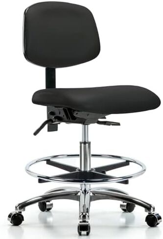 كروم كروم فينيل - ارتفاع مقعد متوسطة مع إمالة مقعد ، حلقة قدم الكروم ، وعجلات في Black Trailblazer ™ Vinyl in Saudi Arabia