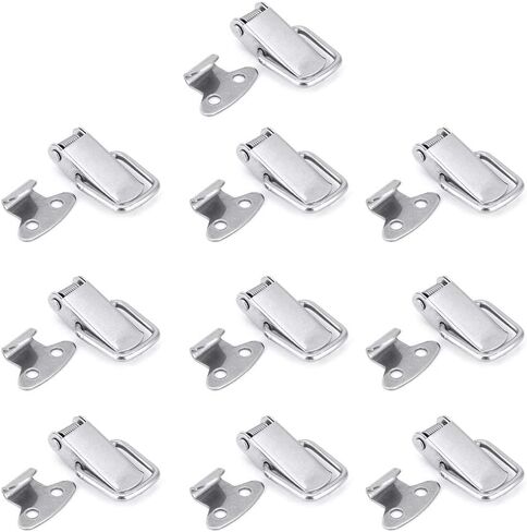 10pcs Hasp Latch Lock,Toggle Latch Catch,Hasp Lock Fastener Kitchen Furniture Toggle Latch Catch Hardware Parts For In Machinery And Electrical (Stainless steel 201 (10pcs sold)) in Saudi Arabia