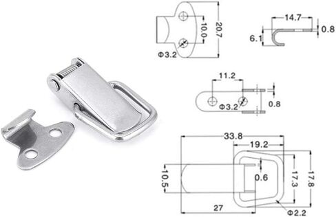 10pcs Hasp Latch Lock,Toggle Latch Catch,Hasp Lock Fastener Kitchen Furniture Toggle Latch Catch Hardware Parts For In Machinery And Electrical (Stainless steel 201 (10pcs sold)) in Saudi Arabia