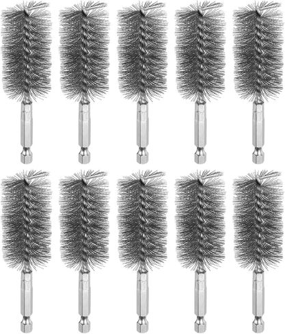 HARFINGTON 5Pcs 304 Stainless Steel Bore Brush 10mm Dia 4" Long Cleaning Twisted Wire Brush with Handle 1/4" Hex Shank for Tubes, Ports, Bearings in Saudi Arabia