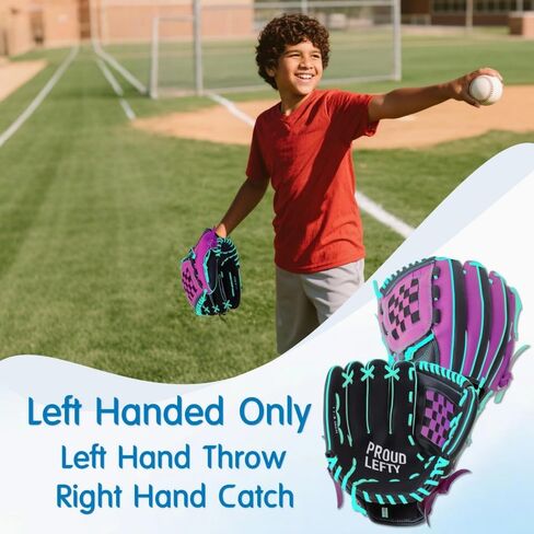 Left Handed Baseball Glove for Kids, Entry-Level Left Handed Baseball Glove, Durable Lefty Tball Gloves for Kids Youth Training. 10.5in, Age 4-7 in Kuwait