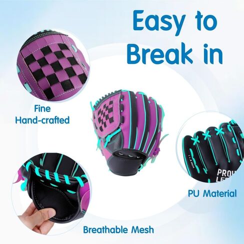 Left Handed Baseball Glove for Kids, Entry-Level Left Handed Baseball Glove, Durable Lefty Tball Gloves for Kids Youth Training. 10.5in, Age 4-7 in Kuwait