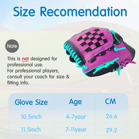 Left Handed Baseball Glove for Kids, Entry-Level Left Handed Baseball Glove, Durable Lefty Tball Gloves for Kids Youth Training. 10.5in, Age 4-7 in Kuwait