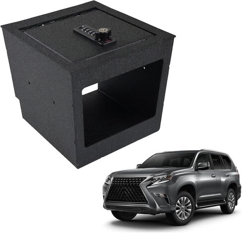 Keren Center Console Gun Safe Vault Vault Safe Vault متوافق مع Lexus GX550 2024-2025 ، مربع قفل مسند الذراعين المضاد للسرقة مع قفل 4 أرقام مع مفتاح استرجاع كلمة المرور. in Kuwait