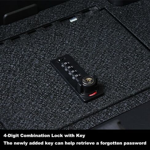 Keren Center Console Gun Safe Vault Vault Safe Vault متوافق مع Lexus GX550 2024-2025 ، مربع قفل مسند الذراعين المضاد للسرقة مع قفل 4 أرقام مع مفتاح استرجاع كلمة المرور. in Kuwait
