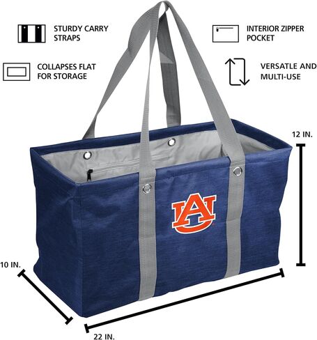 العلامات التجارية Logo NCAA Auburn Tigers للجنسين Crosshatch Picnic Caddy - حمل متعدد الأغراض مع مقابض معززة وشعار الفريق والجيب الداخلي in Saudi Arabia