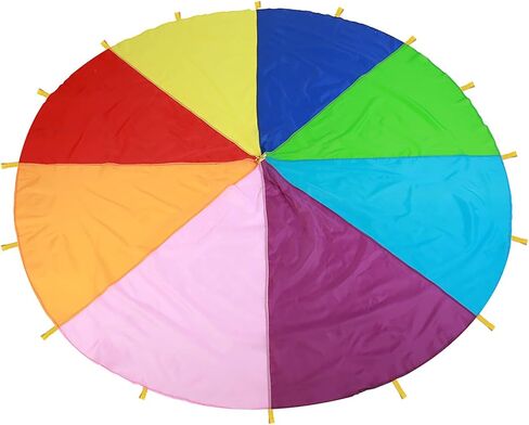 Keenso Kids Play Parachute, Multi Color Rainbow Game Exercise, Suitable for Team Play and Muscles Training, Aids for Kindergarten Teaching in Saudi Arabia