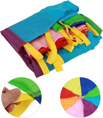 Keenso Kids Play Parachute, Multi Color Rainbow Game Exercise, Suitable for Team Play and Muscles Training, Aids for Kindergarten Teaching in Saudi Arabia