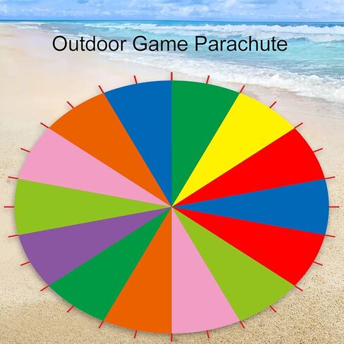 Keenso Kids Play Parachute, Multi Color Rainbow Game Exercise, Suitable for Team Play and Muscles Training, Aids for Kindergarten Teaching in Saudi Arabia