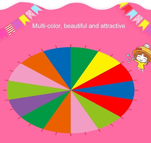 Keenso Kids Play Parachute, Multi Color Rainbow Game Exercise, Suitable for Team Play and Muscles Training, Aids for Kindergarten Teaching in Saudi Arabia