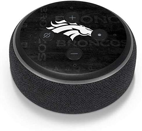 Skinit Decal Audio Skin Compatible with Amazon Echo Dot 3 - Officially Licensed NFL Denver Broncos Black & White Design in Saudi Arabia