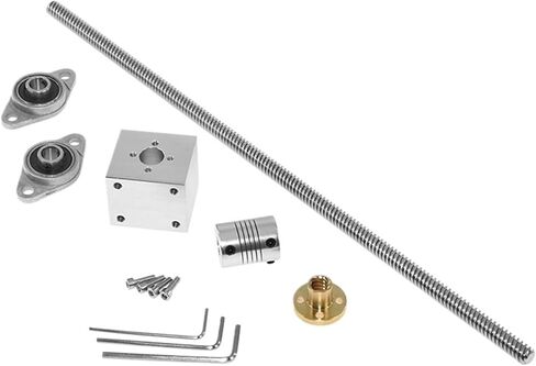 Linear Motion Ball Screw Precision Part T10 Lead Screw Screw Diameter 10mm Trapezoidal Screw Nut Screw Set with Nut Holder Vertical Kit(450mm) in Kuwait