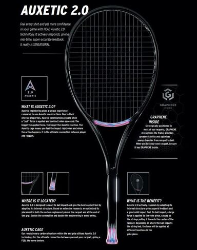 Head Auxetic 2.0 Extreme MP L Tennis Racquet Strung with Your Choice of String in Saudi Arabia