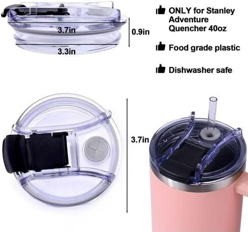 1Pc Transparent for Tumbler Lids compatible for Stanley 40 Oz Tumbler,Flip Spill Stopper Lid, Spillproof, Dustproof Easy to Store Used Repeatedly,Glassware and Drinkware Lids in Saudi Arabia