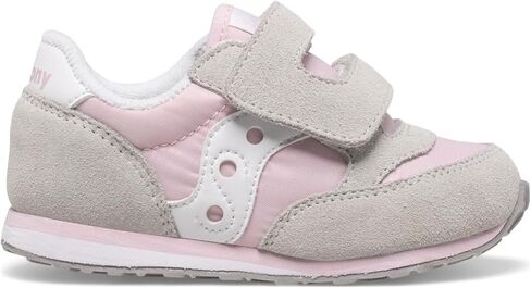 Saucony Baby Jazz Hook & Loop Sneaker, Grey/Silver/Pink, 12 US Unisex Little Kid in Saudi Arabia