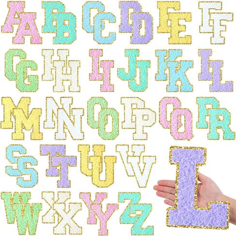 52 PCS 7 بوصة رسائل ألواح نشرة كبيرة مع نقاط لاصقة ملونة ملون ملصق ملصق لقطعة Chenille Letters for Bulletin Display Poster School Party Decor in Saudi Arabia