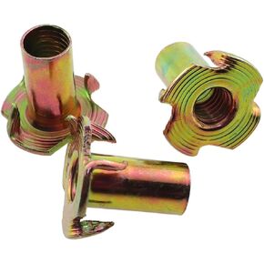 15pcs t nut 4 jaw nut m8x20mm ers stere on stee tee the the table table chair legs quad spike furniture backboard connection brolk browt for wood legting fistration furniture furniture in Kuwait