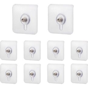 10 PCS Adhesive Wall Hooks(17lb Max),No Drilling Required Frame Hanger Kit,No Nail Picture Hangers,Bathroom, Heavy Duty Adhesive Wall Hooks for Kitchen in Saudi Arabia