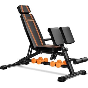 1000LBS Adjustable Weight Bench - Heavy Duty Workout Bench Press with Handle for Home Gym Exercise, Roman Chair Ab for Hyper Back Extension with Handle, Sit Up Flat Incline Decline Bench for Full Body in Saudi Arabia