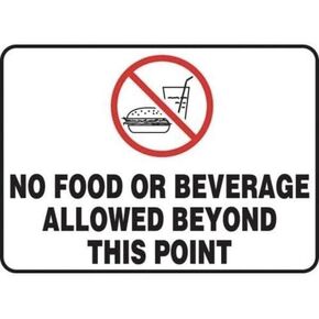 SAFETY SIGN NO FOOD OR BEVERAGE ALLOWED, Mfr: MHSK554VS-A in Saudi Arabia