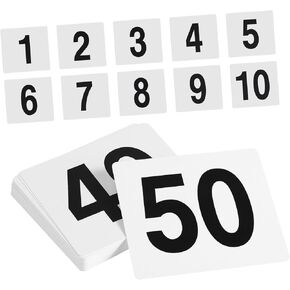 PRETYZOOM 50pcs Reusable Plastic Number Cards Table Signs for Weddings Events Restaurants Easy to Clean Versatile Display for Quick Identification in Kuwait