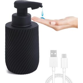 Foaming Automatic Soap Dispenser for Bathroom, Touchless Dish Soap Dispenser for Kitchen Sink, Rechargeable Electric Hand Sanitizer Dispenser, Black. in Saudi Arabia