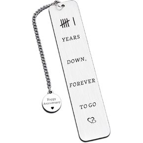 10 Year Anniversary Tin Gifts for Her Him - 10 Years Down & Forever to Go, 10th Anniversary Bookmark Gift for Couples Wife Husband, 10 Year Anniversary Decorations for Wife in Kuwait