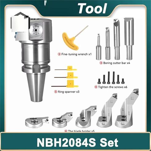 1Set NBH2084S BT30 BT40 BT NT40 CAT40 SK40 MTA4 LBK Boring Tools NBH2084S Tool Holder Fine Tune Boring Head Boring Tool NBH2084S Lathe Accessories(BT50-NBH2084S) in Saudi Arabia