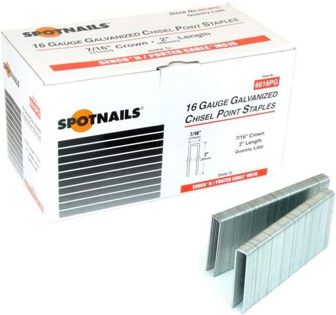 SpotNails 6613PG-10M 1-5/8" Galvanized 16 Ga 7/16" Medium Crown Staples 10M in Saudi Arabia