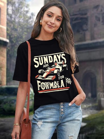 Racing Shirt Women Checkered Flag Racing Shirts Race Day Car Casual Unisex Short Sleeve Tee Tops in Saudi Arabia
