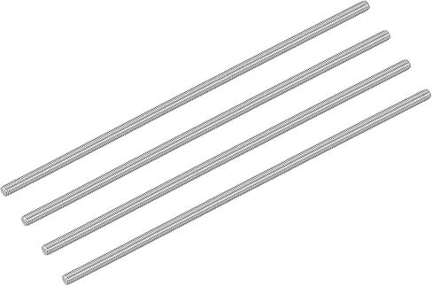 uxcell 4Pcs M5-0.8x190mm Fully Threaded Rods, Threaded Rods Bar Studs, 304 Stainless Steel Long Thread Screws Hardware for U-Bolts, Anchors, Clamps, Hangers, Silver in Saudi Arabia
