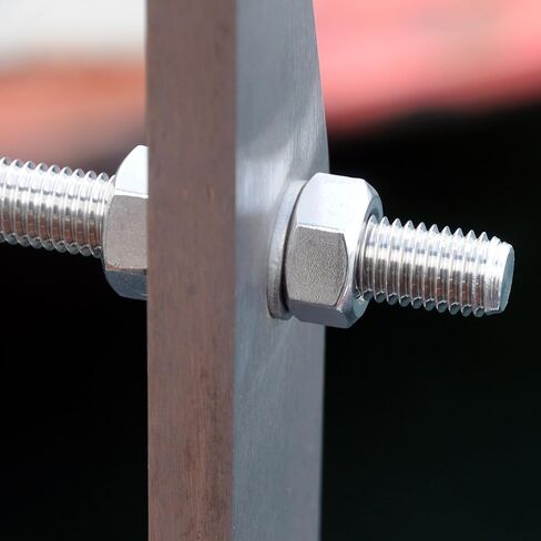 uxcell 4Pcs M5-0.8x190mm Fully Threaded Rods, Threaded Rods Bar Studs, 304 Stainless Steel Long Thread Screws Hardware for U-Bolts, Anchors, Clamps, Hangers, Silver in Saudi Arabia