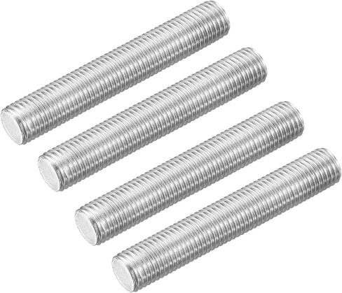 uxcell 4Pcs M5-0.8x190mm Fully Threaded Rods, Threaded Rods Bar Studs, 304 Stainless Steel Long Thread Screws Hardware for U-Bolts, Anchors, Clamps, Hangers, Silver in Saudi Arabia