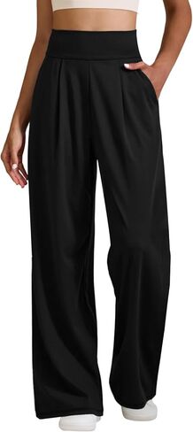 Womens Wide Leg Yoga Pants High Waisted Loose Stretch Lounge Workout Gym Trousers with Pockets in Saudi Arabia