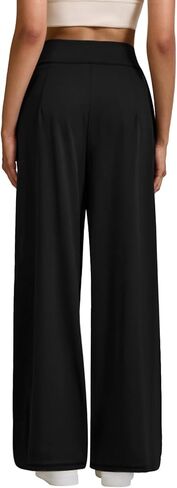 Womens Wide Leg Yoga Pants High Waisted Loose Stretch Lounge Workout Gym Trousers with Pockets in Saudi Arabia