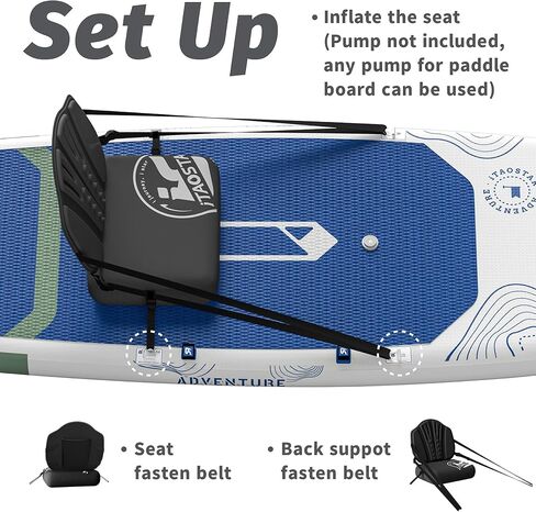 مقعد SUP قابل للنفخ مع مسند الظهر - كرسي لوح التجديف الممتاز لتصفح Surfboard و Kayak & Boat ، مقعد مريح للبالغين والأطفال ، وملحقات SUP خفيفة الوزن للاستخدام متعدد الاستخدامات in Kuwait