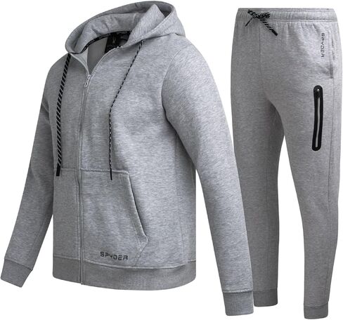 SPYDER MENS TRACK SUT - 2 قطعة من الرجال النشطين الصوفي zip up هوديي و sweatpants jogger ، والتعرق للرجال (S -XXL) in Saudi Arabia
