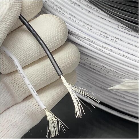 UL (PVC) Wire and Cable 10M/lot Power Delivery Cable Connect Wires AWG18 Power Cord Multicolor Extension Cord Connector Stranded Tinned Copper Wire(Black) in Saudi Arabia