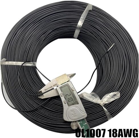 UL (PVC) Wire and Cable 10M/lot Power Delivery Cable Connect Wires AWG18 Power Cord Multicolor Extension Cord Connector Stranded Tinned Copper Wire(Black) in Saudi Arabia