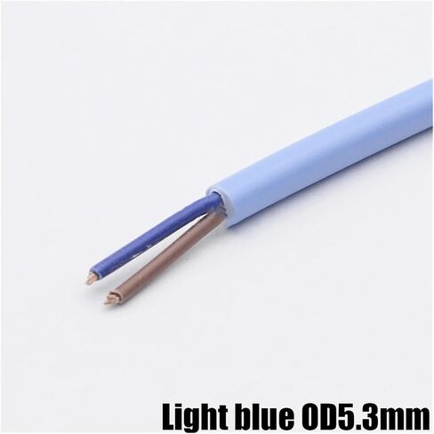 UL (PVC) Wire and Cable Double Core Round Wire GB 2 core 0.75 Pure Copper Hanging Line 10 Colors Table Lamp Chandelier Retro Lighting DIY 2P Cable(Black 1m) in Saudi Arabia